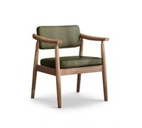 rockible Silla Tapizada Confortable Silla Asiento con Estructura de Duradera y Asiento Blando en Pana Brazos Curvos y Minimalista Adecuada para Mesa de Comedor, Verde Oliva