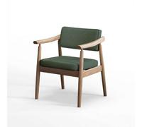 rockible Silla Tapizada Confortable Silla Asiento con Madera de Estable y Respaldo con Cojín Tapizado en Pana Diseño Elegante y Compacto Adecuada para Comedor, Verde Bosque