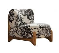 rockible Sillón bajo y Ancho Respaldo Curvo Sillón Acolchado Base Sólida Mueble Salón, Bosque De Tinta, Marco De Madera De Color Madera Original