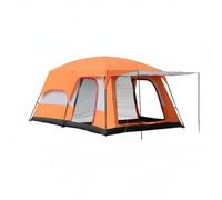 rockible Tienda de Campaña Impermeable con Dos Habitaciones y Área Social Ventanas de Malla y Flujo de Aire Tejido Oxford Doble, Array, Naranja, Pequeño 4-6 Personas
