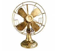 rockible Ventilador Mesa Vintage Clásico Ventilador Ornamental Estilo Europeo Compacto para Hogar, Bar, Escaparate, Oro