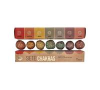 ROCKING GIFTS Bombitas 7 Chakras Sagrada Madre - Incienso Natural Hecho a Mano con Madera, Hierbas, Resinas y Aceites Esenciales, Pack de 7 Unidades, Duración 8 Minutos,