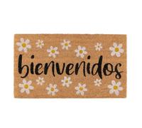 ROCKING GIFTS Felpudo Antideslizante Entrada Puerta de Casa Fibra de Coco Margaritas 70x40 cm