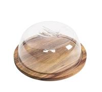 ROCKING GIFTS Quesera Redonda de Madera con Tapa 19x19 cm