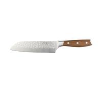 Rockingham Forge Ashwood Cuchillo de Cocina Japonés Santoku 13,5 cm - Acero Inoxidable Alemán Ultraafilada - Acabado Martillado Antiadherente Profesional - Mango de Madera Duradera Espiga Completa