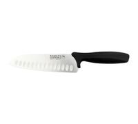 Rockingham Forge Cuchillo Santoku 17,5 cm: uchillos de cocina ligeros y afilados de acero inoxidable con mango negro