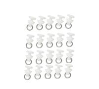 Roda para riel de cortinas, Polea de riel cortina, gancho plástico blanco, deslizador deslizante rodillo, 20 piezas