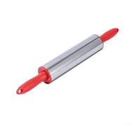Rodillo de acero inoxidable con varilla trituradora de hielo, superficies lisas antiadherentes para envolturas de albóndigas y pasteles, herramienta de cocina ergonómica para hornear y cócteles, 38,5