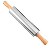 Rodillo de Cocina de Acero Inoxidable Mango, Superficie Lisa | Amasa Espesor Uniforme, Limpieza Fácil, para Pizza y Láminas de Fondant, Uso Profesional