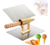 Rodillo de cono de gofre para helado, mango de madera antideslizante, molde cilíndrico de rollo de helado, herramienta para hornear tortillas para el hogar, panadería, restaurante