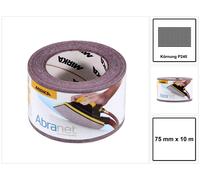 Rodillo de papel de lija Mirka ABRANET, 75 mm x 10 m, grano P240, con sistema de sujeción por velcro (545BI001253R)