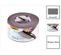 Rodillo de papel de lija Mirka ABRANET, 75 mm x 10 m, grano P80, con sistema de sujeción por velcro (545BI001803R)