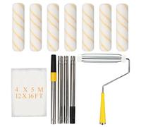 Rodillo de Pintura,Paint Rollers Kit,Rodillo Pintura Pared Para Todo Tipo de Superficies Y Pinturas,Contiene Alargadera,Bastidor de Rodillos Roscados de 9',Funda de PoliéSter,PelíCula Protectora