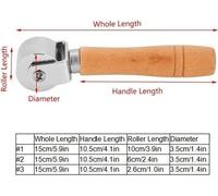 Rodillo de presión para cuero Unyqoos® de 100 mm – rodillo autoadhesivo para bordes de cuero, cuerpo de acero al carbono galvanizado, rodillo liso, mango de madera antideslizante