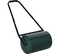 Rodillo para jardín, rodillo de césped con asa en forma de U, diámetro de 31 cm, ancho de trabajo de 30 cm, capacidad de 40 litros (agua/arena), metal, color verde