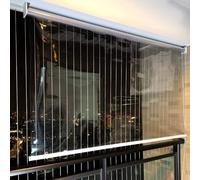 Rodillo transparente impermeable de PVC para ventanas de exteriores, rodillos laterales para puertas de balcón y patio, resistente a la intemperie, tamaño 110 cm x 130 cm