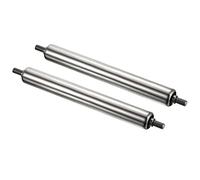 Rodillo transportador de 1.5 pulgadas de diámetro y 16 pulgadas de longitud, paquete de 2 piezas de repuesto de acero inoxidable, extremo galvanizado plateado (1 x 8 pulgadas)