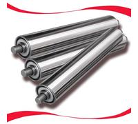 Rodillo transportador de acero inoxidable comercial, paquete de 3 rodillos deslizantes sin alimentación para transportadores, diámetro de 1 pulgada, 1.5 pulgadas, 2 pulgadas de diámetro (50 mm de