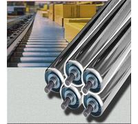Rodillo transportador de acero inoxidable comercial, paquete de 5 unidades de 25 mm de diámetro, 38 mm, 50 mm de diámetro para transportadores Fac (38 mm de diámetro, 500 mm / 19.7in)