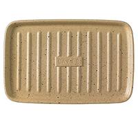 Römertopf - Plancha rectangular de arcilla natural con relieve de parrilla, 33 x 32 cm, para horno y barbacoa, color negro