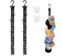 ROEOWENE 2 Piezas Organizador de Gorras de Pared, con Clips, Organizador | Colgador Gorras,soporte Colgante Giratorio 360°, Porta Gorra Para Boinas Y Sombreros Sol Para Armario,baskenmütze,sonnenhut