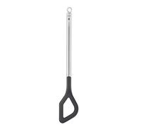 RÖSLE Basic Line Cuchara de madera, con mango redondo y asa para colgar, acero inoxidable 18/10, PPA, apta para lavavajillas, plata/negro