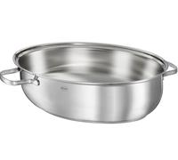 RÖSLE ELEGANCE Cacerola, ovalada con tapa multifuncional y revestimiento antiadherente ProPlex, acero inoxidable 18/10, apta para horno e inducción, sin PFOA.