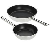 RÖSLE ELEGANCE Juego de sartenes de 2 piezas, sartenes universales con robusto revestimiento antiadherente ProPlex, 20 y 28 cm, acero inoxidable 18/10, aptas para inducción, aptas para lavavajillas