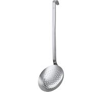 RÖSLE Espumadera de gancho plana con perforación gruesa, cuchara coladora con mango de gancho, 10 cm, acero inoxidable 18/10, apta para lavavajillas