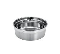 RÖSLE FLEXX 2GO - Fiambrera redonda de acero inoxidable, 0,8 L, apta para microondas y horno hasta 150 °C, apta para lavavajillas, color plateado y plateado