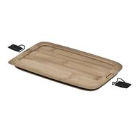 RÖSLE FLEXX 2GO - Tapa para pan (1,5 L, rectangular, bambú, con pinzas, labio de silicona, se puede utilizar como tabla de cortar y hora), color madera