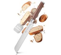 RÖSLE Masterclass Cuchillo de pan, cuchillo de cocina para cortar pan, panecillos y baguettes. Hecho en Solingen. Con filo dentado, hoja de acero especial y madera de nogal