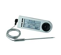 RÖSLE Medidor de temperatura corazón de barbacoa, termómetro para determinar la temperatura adecuada del corazón de la carne en la barbacoa o en el horno con soporte magnético, plata/negro