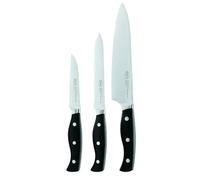 Rösle Pura - Juego de Cuchillos de Cocina (3 Piezas, Incluye Cuchillo de Chef, Cuchillo Universal y Cuchillo para Verduras, Hoja de Acero Especial, Mango ergonómico remachado, Ideal para Todos los