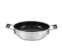 RÖSLE SILENCE PRO CeraPlus sartén para servir, antiadherente y robusta - Ø 28 cm, resistente al calor hasta 260 °C, revestimiento cerámico, plata, acero inoxidable 18/10, apta para lavavajillas
