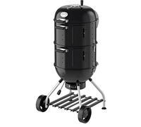 RÖSLE Smoker No.1 F50-S, Barbacoa de carbón, con dos anillos de ahumado o para utilizar como minibarbacoa, ambos niveles con 50 cm de diámetro, en acero, recipiente de agua, termómetro en la tapa