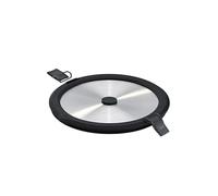 RÖSLE Tapa de acero inoxidable FLEXX 2GO 0,8 L redonda con clips para fiambrera, borde de silicona, antiaroma, válvula de silicona, color plateado y negro