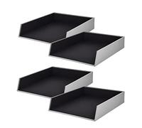 Rössler Papier 1335452170-4 - S.O.H.O. Cesta archivadora para DIN A4, Piedra, 4 piezas, bandejas apilables, bandeja para cartas 26 x 6 x 32 cm