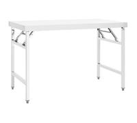 vidaXL Mesa de trabajo plegable para cocina, 120x60x80 cm, acero inoxidable