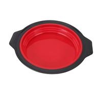 ROHMRHIE Molde para pasteles de silicona, tipo prensa plegable, molde para hornear redondo de liberación rápida para pastel en capas, pastel de queso, pastel de gasa (Roja)