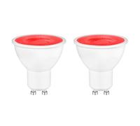 Rojo Bombilla LED GU10 de 5W Foco, MR16 Luz de Color, Reemplazo Halógeno 50W, AC 230V, 500LM, 120 °, No Regulables, Iluminación Decorativa para Paisaje, Escenario, Bar, Fiesta, Paquete de 2