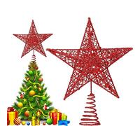 Rojo Estrella Árbol de Navidad 22x20cm-Estrella la Copa del Árbol Metálica con Diseño Hueco y Lentejuelas,Adornos para la CopadelÁrbolEstables,DecoraciónPuntadelÁrboldeNavidadClásicaparaHogaryOficina