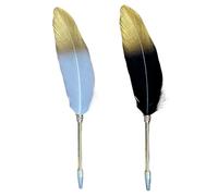 ROKZELT 2 Piezas Pluma de Plumaje, Regalo para Amantes de Artículos Retro, Set Plumas de Caligrafía Plumas Vintage para Arte, Escritura, Firma, Decoración, Regalo