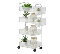 Rolling Utility Cart | Multi-Layer Acrylic Snack Storage | Rolling Utility Carts with Wheels - for Office Home Kitchen Makeup Laundry Bathroom Dorm Bedroom Pantry Craft Salon