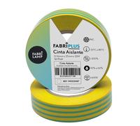 Rollo cinta aislante ancha verde/amarill 25mmx20m pvc para electricis