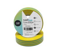 Rollo cinta aislante pvc verde/amarillo 19mmx20m para electricista fl