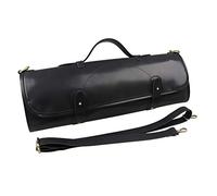 Rollo de 10 cuchillos de grano superior para chef con bolsillos interiores y traseros con cremallera, almacenamiento de viaje para troqueles para hacer tarjetas, Black, Talla única