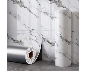 Rollo de Adhesivos Decorativos para Pared con Diseño de Mármol Aozey, Papel Tapiz Autoadhesivo, Panel de Pared Desprendible, Vinilo Removible, para Cocina y Baño Azul oscuro
