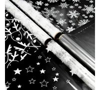 Rollo de celofán para envolver regalos: 4 rollos de celofán de 3 m x 80 cm para envolver regalos, cestas de Navidad, flores, decoración de regalos