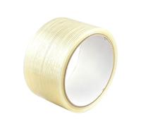 Rollo de cinta de envoltura reforzada de filamento transparente, 20 m y 50 | Para control de caja, suministros de mudanza, costuras de cartón, flujo de trabajo de desgarro manual